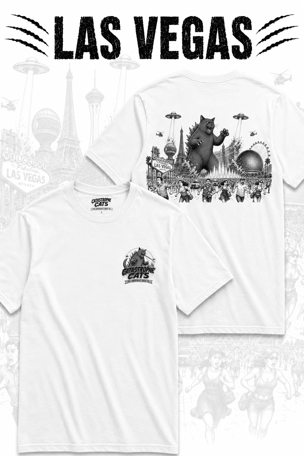 Vegas Has a Cat Problem Catastrophe Cats T-Shirt